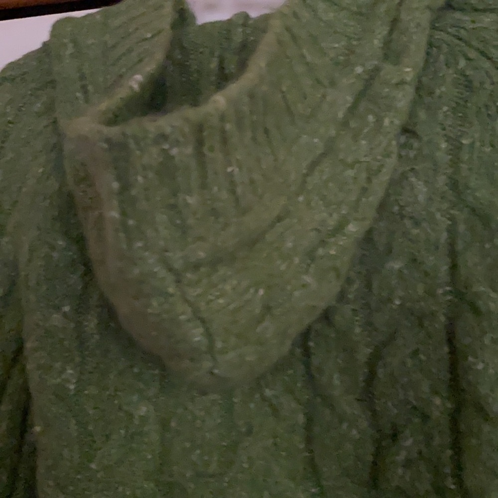 🦋2/$25 Green Kenzie light sweater with hood and never been worn - Picture 4 of 4